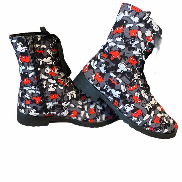 Disney Mickey Mouse Womens Combat Boots 